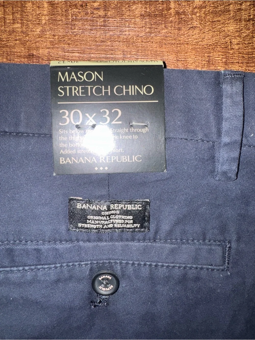 NWT Banana Republic Mason Stretch Chino, navy, 30x32, retail $69.99